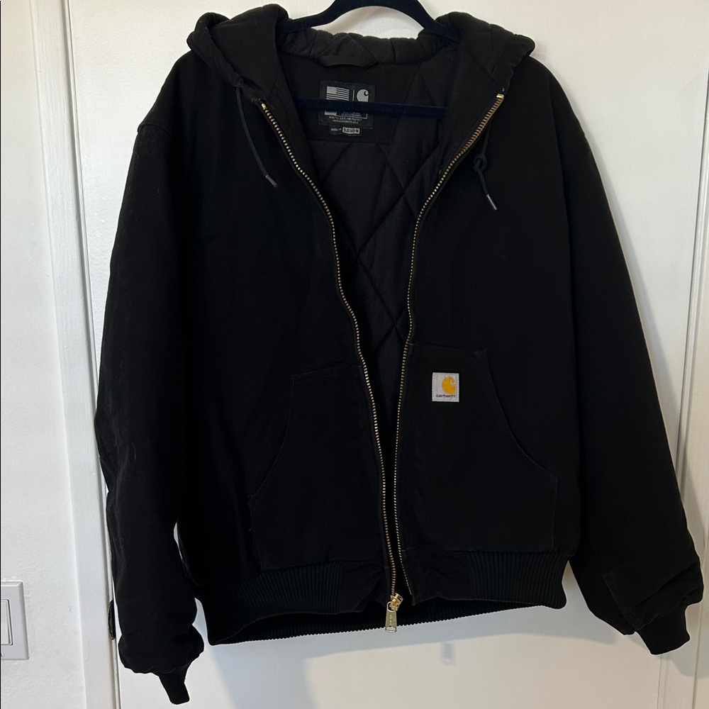 Carhartt Black Quilted Hooded Jacket